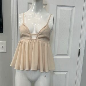 Millau Cream Spaghetti Strap Top